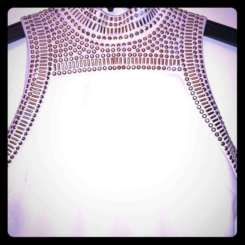 Dress white with gold metallic design